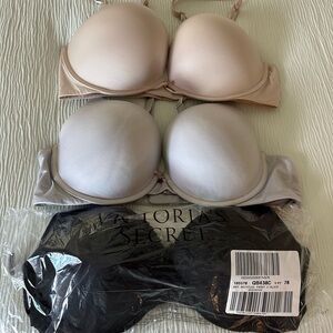 Victoria's Secret Body by Victoria Nude, Light Gray and Black Push-Up Bras - 38C